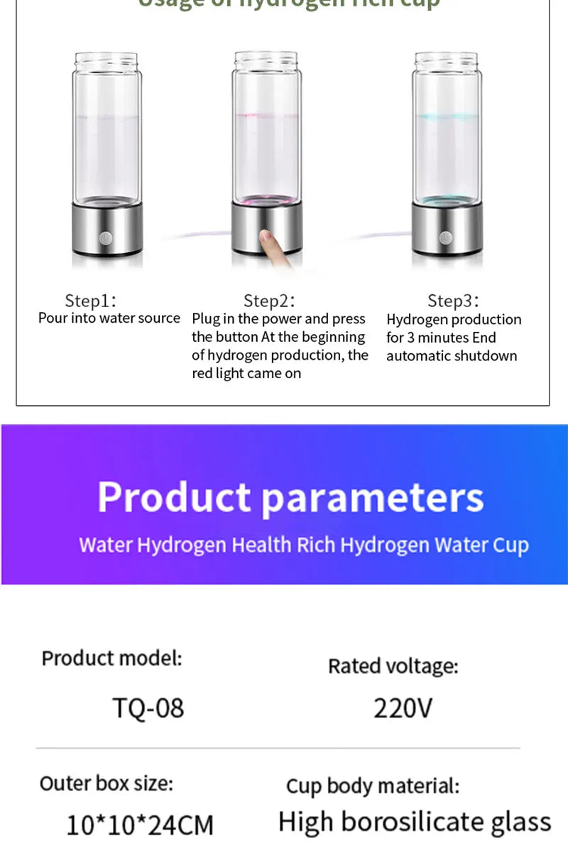 Hydrogen Water Bottle 420ml