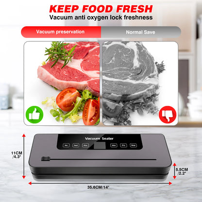 5-in-1 Automatic Vacuum Sealer with Bags & Cutter