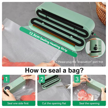 Vacuum Sealer Portable Mini Multifunctional Food Sealer Rechargeable Food Package Plastic Bags Automatic Vacuum Sealing Machine
