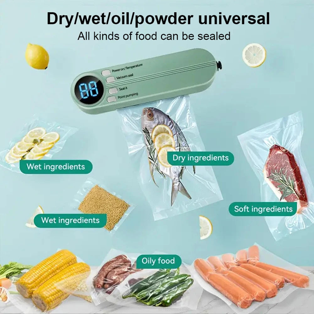 Vacuum Sealer Portable Mini Multifunctional Food Sealer Rechargeable Food Package Plastic Bags Automatic Vacuum Sealing Machine