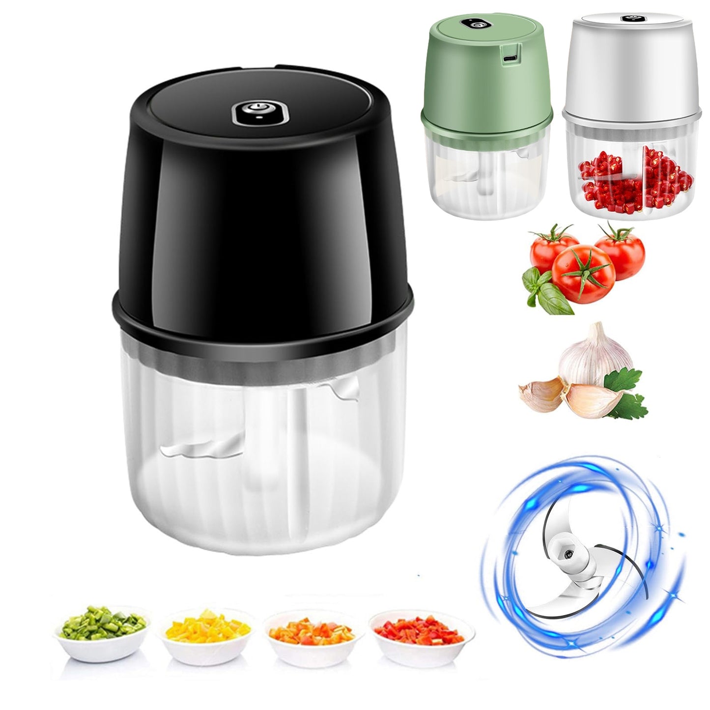 USB Rechargeable Mini Garlic Chopper - Wireless & Portable